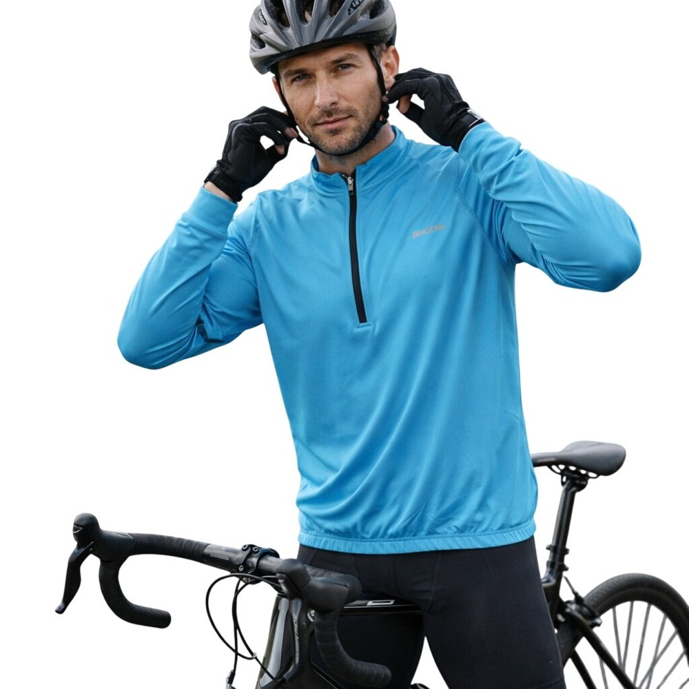Bikewa Cycling Jersey Rear Zipper Pockets LS Moisture Wicking Bike Shirt XXL NWT